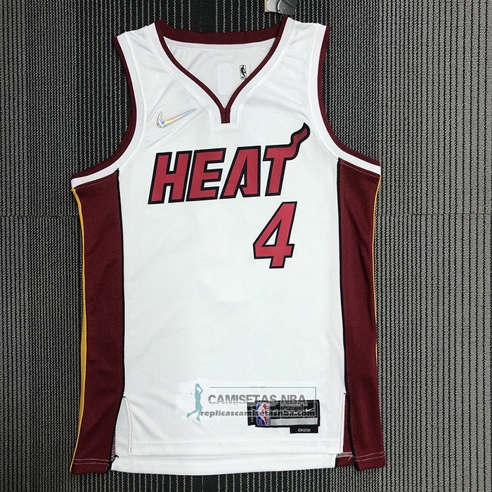 Camiseta Miami Heat Victor Oladipo NO 4 Association 2021-22 Blanco